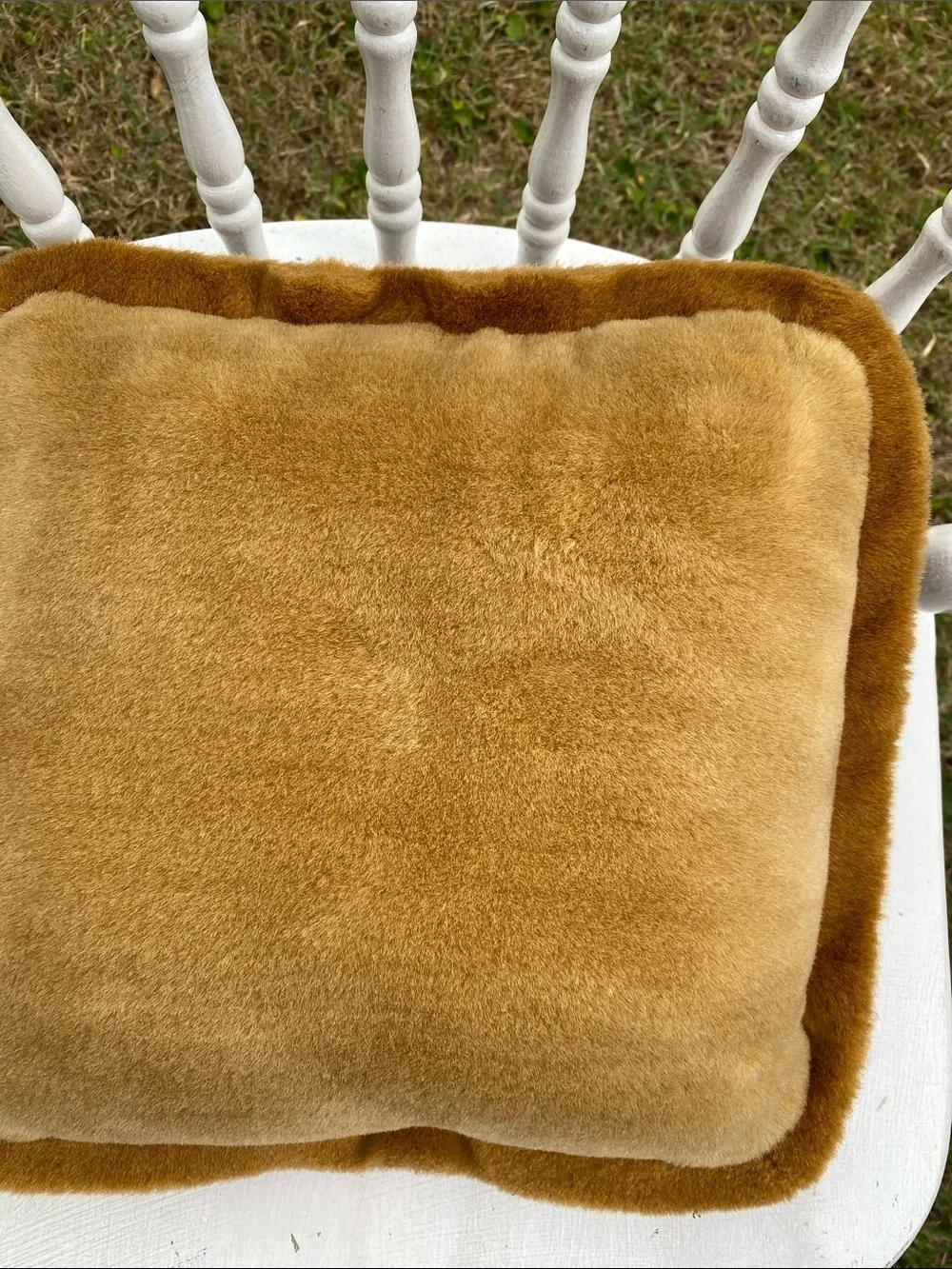 Vintage Kitty Cat Plush Pillow, Accent Tan & Cream Cozy Decorative Cushion 3D